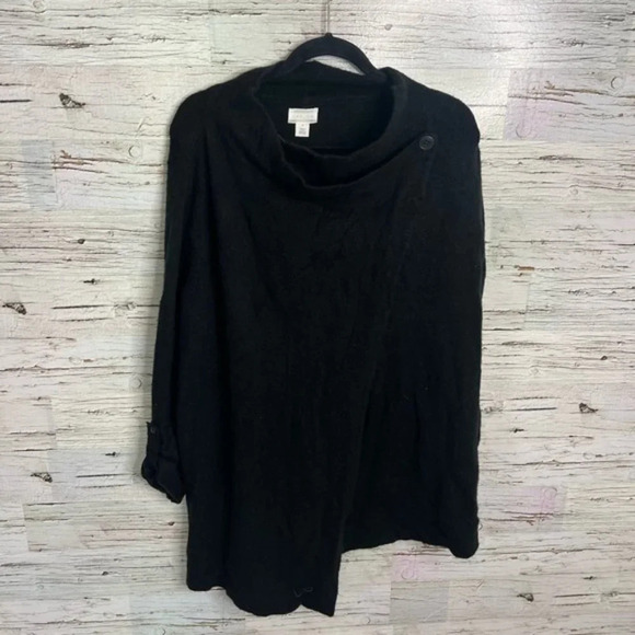 Cashmere Wool  Blend Black Sweater cardigan medium - Picture 1 of 9